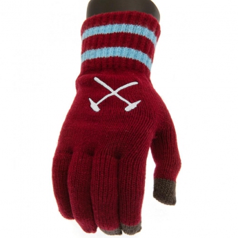 West Ham United rękawice dziecięce Touchscreen Knitted Gloves Youths