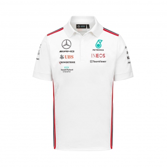 Mercedes AMG Petronas męska koszulka polo official white F1 Team 2023