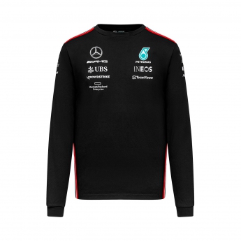 Mercedes AMG Petronas męska koszulka z długim rękawem official black F1 Team 2023