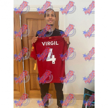 Słynni piłkarze koszulka w antyramie Liverpool FC Van Dijk Signed Shirt (Framed)