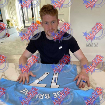 Słynni piłkarze koszulka w antyramie Manchester City FC De Bruyne Signed Shirt (Framed)