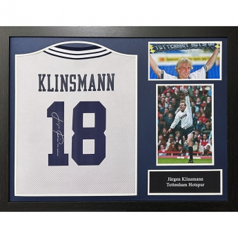 Słynni piłkarze koszulka w antyramie Tottenham Hotspur FC 1994 Klinsmann Signed Shirt (Framed)