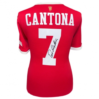 Słynni piłkarze koszulka w antyramie Manchester United FC Cantona Signed Shirt