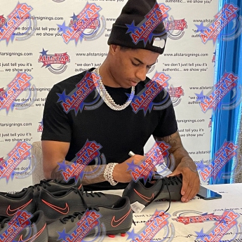 Słynni piłkarze kicker w ramce Manchester United FC Rashford Signed Boot (Framed)