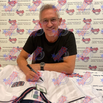 Słynni piłkarze piłkarska koszulka meczowa England FA 1986 Lineker Signed Shirt