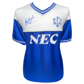 Słynni piłkarze piłkarska koszulka meczowa Everton FC 1986 Lineker Signed Shirt