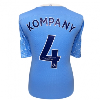 Słynni piłkarze piłkarska koszulka meczowa Manchester City FC 2020-2021 Kompany Signed Shirt