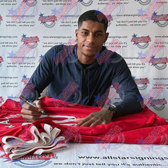 Słynni piłkarze piłkarska koszulka meczowa 2021-2022 Rashford Signed Shirt