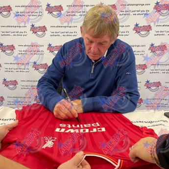 Słynni piłkarze koszulka w antyramie Liverpool FC 1986 Dalglish Signed Shirt Silhouette