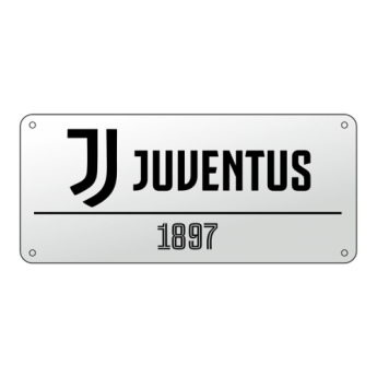 Juventus plakietka stalowa sign white