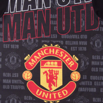 Manchester United piżama dziecięca Text black