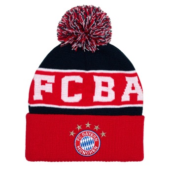 Bayern Monachium czapka zimowa dziecięca Pom red