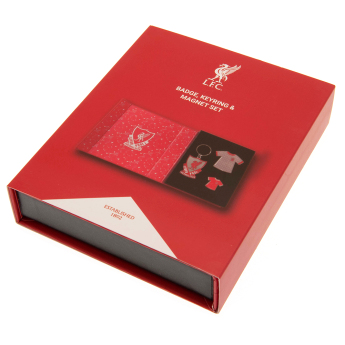 Liverpool Zestaw podarunkowy Badge, Keyring and Magnet Set