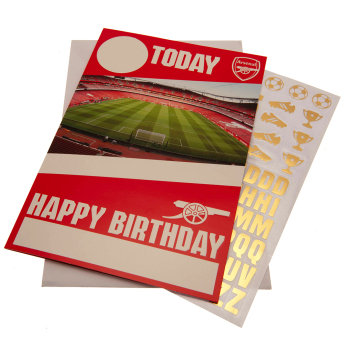 Arsenal kartka urodzinowa z naklejkami Hope you have a brilliant day