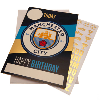 Manchester City kartka urodzinowa z naklejkami Hope you have a brilliant day