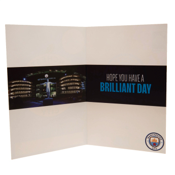 Manchester City kartka urodzinowa z naklejkami Hope you have a brilliant day