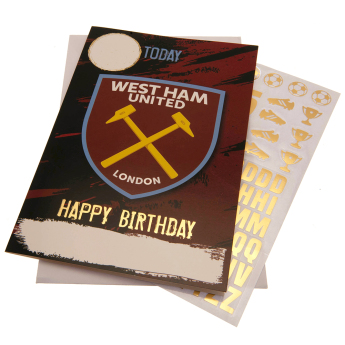West Ham United kartka urodzinowa z naklejkami Have a fantastic birthday
