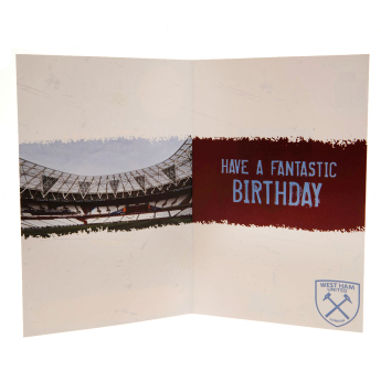 West Ham United kartka urodzinowa z naklejkami Have a fantastic birthday