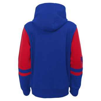 New York Rangers dziecięca bluza z kapturem faceoff colorblocked fleece full-zip