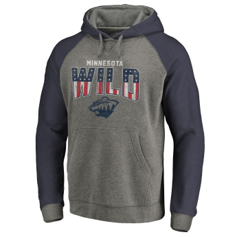 Minnesota Wild męska bluza z kapturem grey Freedom Tri-Blend Raglan