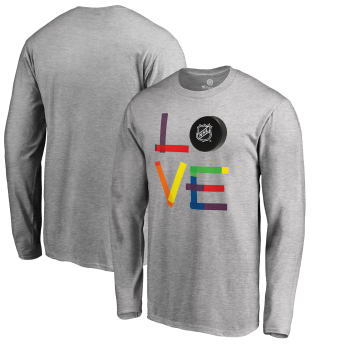 NHL produkty męska koszulka z długim rękawem grey NHL logo Hockey Is For Everyone Love Square