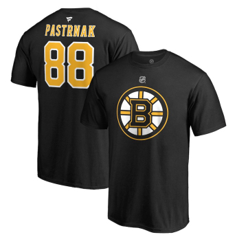 Boston Bruins koszulka męska black #88 David Pastrňák Stack Logo Name & Number