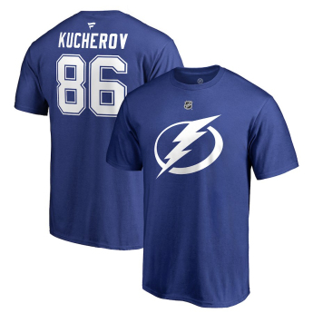 Tampa Bay Lightning koszulka męska blue #86 Nikita Kucherov Stack Logo Name & Number