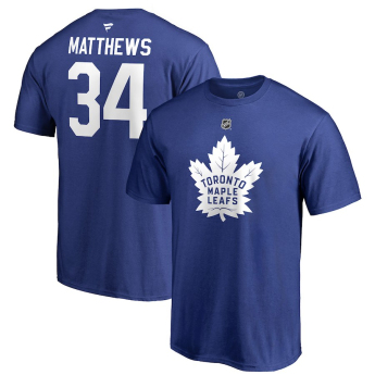 Toronto Maple Leafs koszulka męska blue #34 Auston Matthews Stack Logo Name & Number