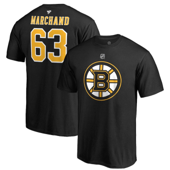 Boston Bruins koszulka męska black #63 Brad Marchand Stack Logo Name & Number