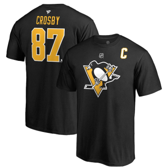 Pittsburgh Penguins koszulka męska black Sidney Crosby Stack Logo Name & Number