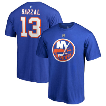 New York Islanders koszulka męska blue Mathew Barzal #13 Stack Logo Name & Number
