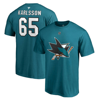 San Jose Sharks koszulka męska Erik Karlsson #65 Stack Logo Name & Number