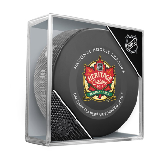 NHL produkty krążek 2019 Heritage Classic Official Game Puck Winnipeg Jets vs. Calgary Flames