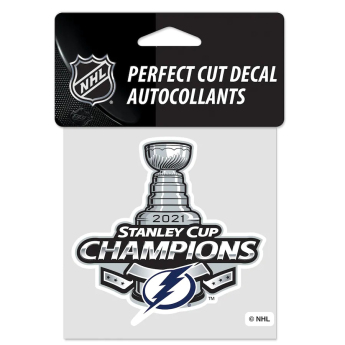 Tampa Bay Lightning naklejka 2021 Stanley Cup Champions 4´´ x 4´´ Perfect-Cut Decal