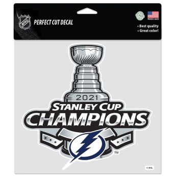 Tampa Bay Lightning naklejka 2021 Stanley Cup Champions 8´´ x 8´´ Perfect-Cut Decal