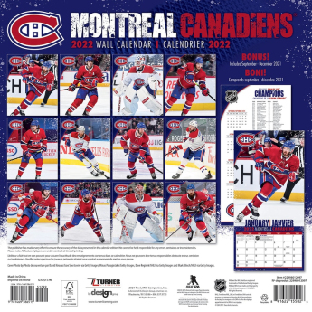 Montreal Canadiens kalendarz 2022 wall calendar
