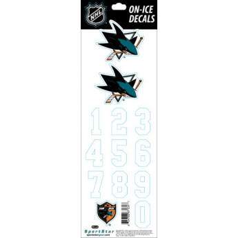 San Jose Sharks naklejki na kask decals white