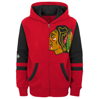 Chicago Blackhawks dziecięca bluza z kapturem faceoff colorblocked fleece full-zip