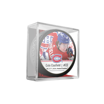 Montreal Canadiens krążek souvenir hockey puck in cube Cole Caufield #22