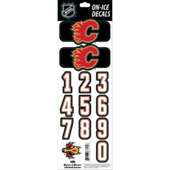 Calgary Flames naklejki na kask decals black 1