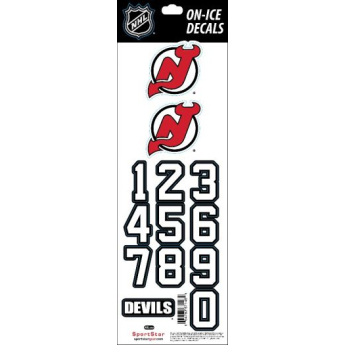 New Jersey Devils naklejki na kask decals black