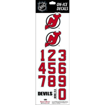 New Jersey Devils naklejki na kask decals red