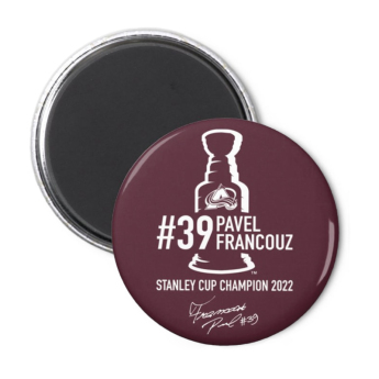 Colorado Avalanche magneska Pavel Francouz #39 Stanley Cup Champion 2022 red