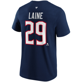 Columbus Blue Jackets koszulka męska Patrick Laine #29 Name & Number Graphic navy