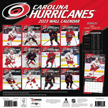 Carolina Hurricanes kalendarz 2023 Wall Calendar