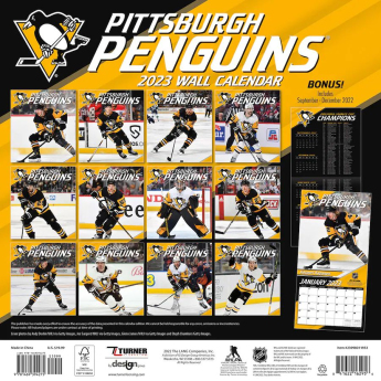 Pittsburgh Penguins kalendarz 2023 Wall Calendar