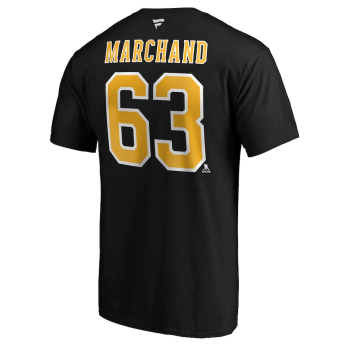 Boston Bruins koszulka męska Brad Marchand #63 Stack Logo Name & Number