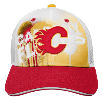 Calgary Flames dziecięca czapka baseballowa Paint Splatter Fashion Meshback