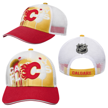 Calgary Flames dziecięca czapka baseballowa Paint Splatter Fashion Meshback