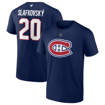 Montreal Canadiens koszulka męska Juraj Slafkovsky #20 Stack Logo Name & Number Blue